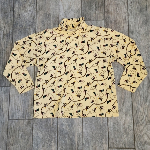 Vintage Sweaters - Womans Equestrian Print Top